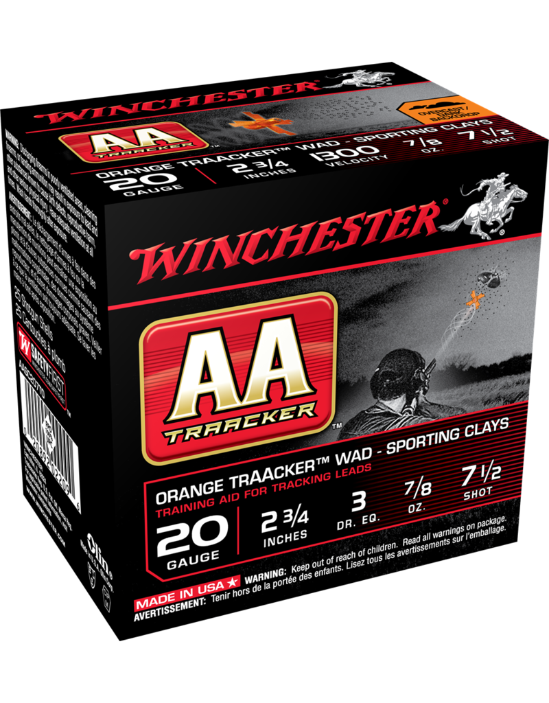WINCHESTER WINCHESTER ORANGE TRAACKER WAD-SPORTING CLAYS 20 GA 7 1/2"  25 RDS
