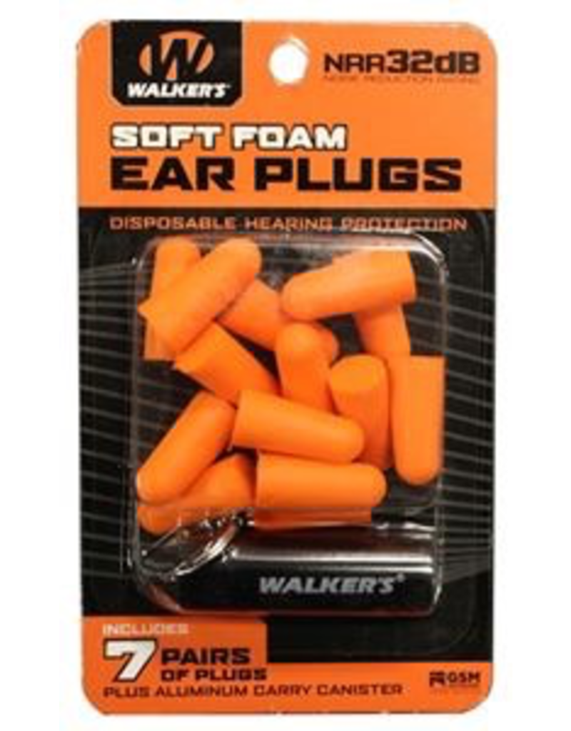 WALKER'S WALKER'S SOFT FOAM EAR PLUGS 7PK