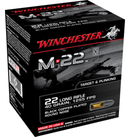 WINCHESTER WINCHESTER M 22 LR 40 GR BLACK COPPER PLATED ROUND NOSE 500 RDS