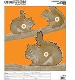 CHAMPION CHAMPION SQUIRREL PAPER TARGET 100 YARDS PISTOL/ RIFLE 12 PK