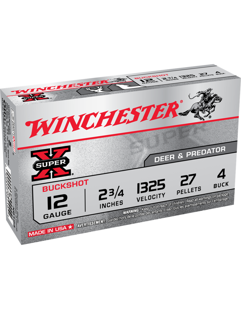 WINCHESTER WINCHESTER SUPER-X 12GA 2.75" #4 BUCKSHOT 5 RDS