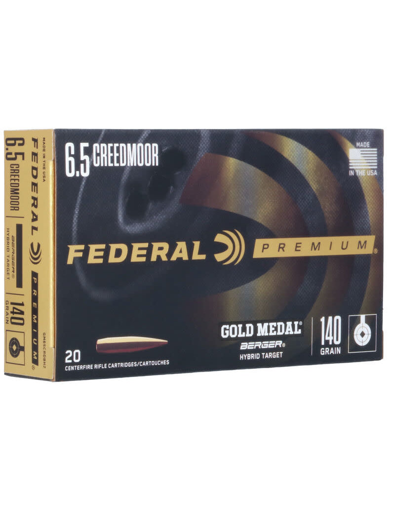 FEDERAL PREMIUM FEDERAL PREMIUM 6.5 CREEDMOOR 140 GR GOLD MEDAL BERGER 20 RDS
