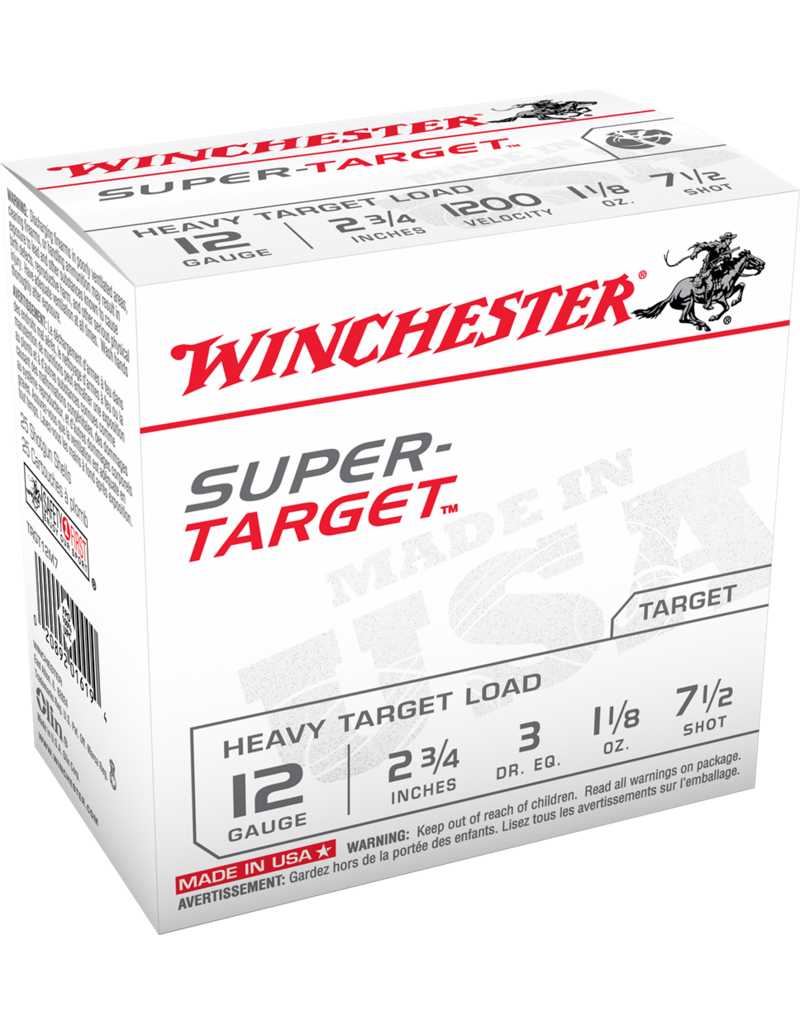 WINCHESTER WINCHESTER SUPER TARGET HEAVY TARGET LOAD 12 GA 2 3/4" #7.5 SHOT CASE 250 RDS