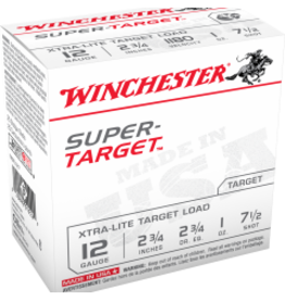 WINCHESTER WINCHESTER SUPER TARGET XTRA-LITE TARGET LOAD 12 GA 2 3/4" 1 0Z #7 .5 250 RDS single