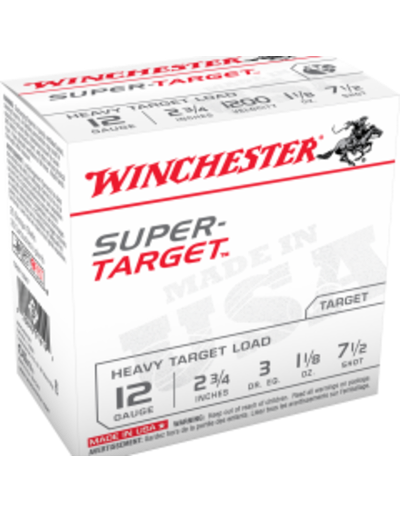 WINCHESTER WINCHESTER SUPER TARGET HEAVY TARGET LOAD 12 GA 2 3/4" #7.5 SHOT 25 RDS single