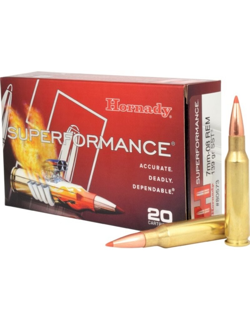 HORNADY HORNADY SUPERFORMANCE 7MM-08 REM 139GR SST 20 RDS