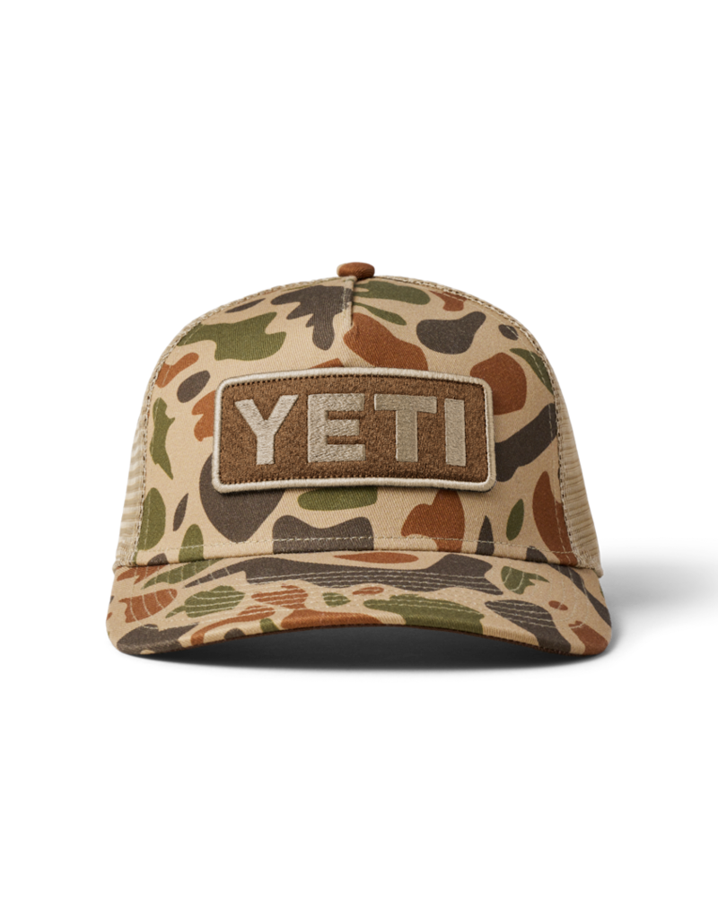 YETI LOGO FULL CAMO TRUCKER HAT