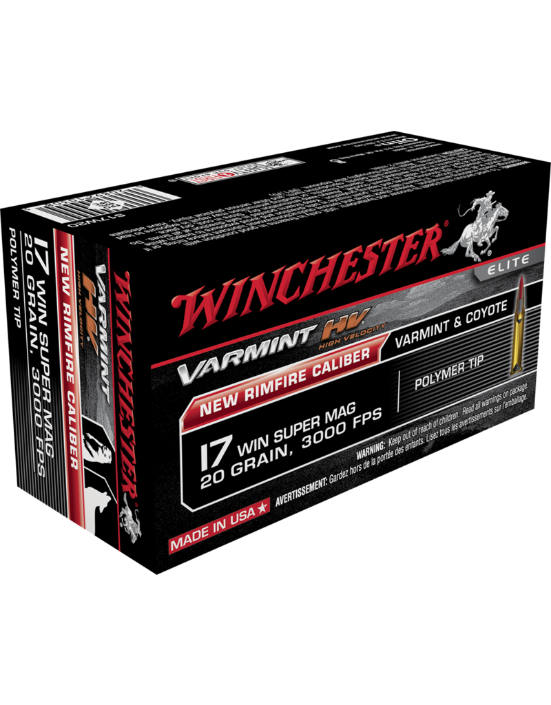 WINCHESTER WINCHESTER VARMINT 17 WSM 20 GR POLYMER TIP 50 RDS