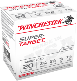 WINCHESTER WINCHESTER SUPER TARGET 20GA 2 3/4" 25 SHOTSHELLS #7.5  - 25 RDS