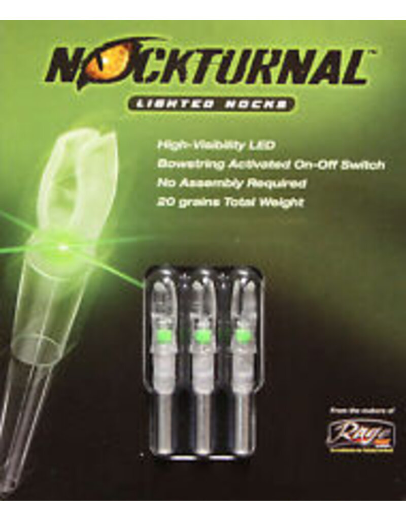 RAGE ARCHERY RAGE NOCKTURNAL LIGHTED NOCKS HIGH VISIBILITY LED