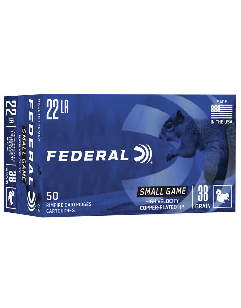 FEDERAL FEDERAL SMALL GAME 22 LR HIGH VELOCITY COPPER-PLATED HP 38 GR 50 RDS