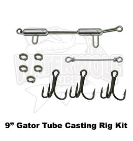 9" GATOR TUBE HOOK 1OZ TUBE CASTING RIG 3X4/0 VMC TREBLES