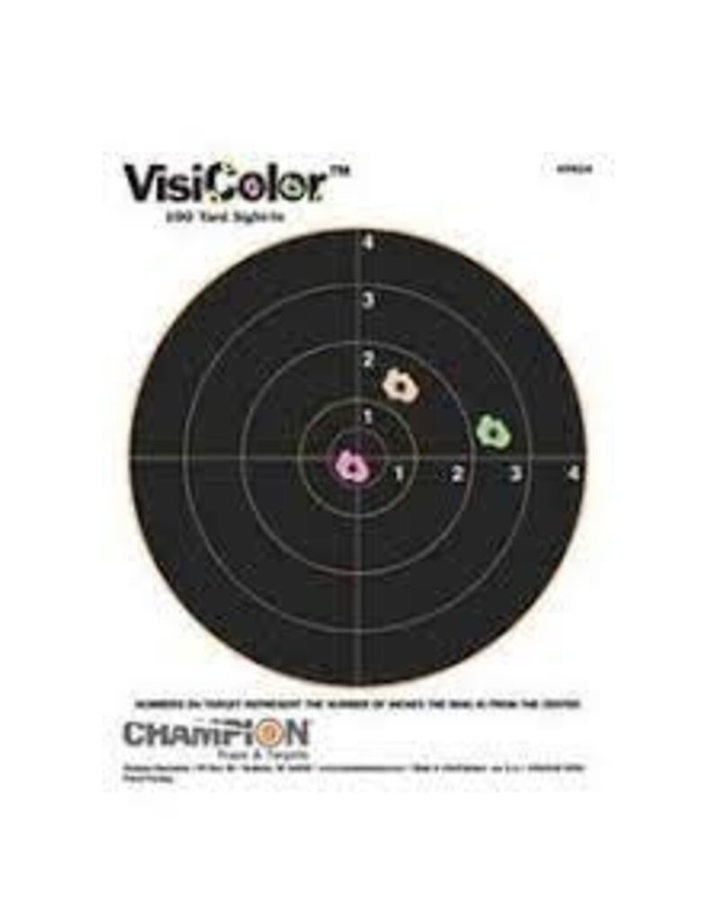 CHAMPION CHAMPION VISICOLOR 100 YD SIGHT-IN 8” 12PK