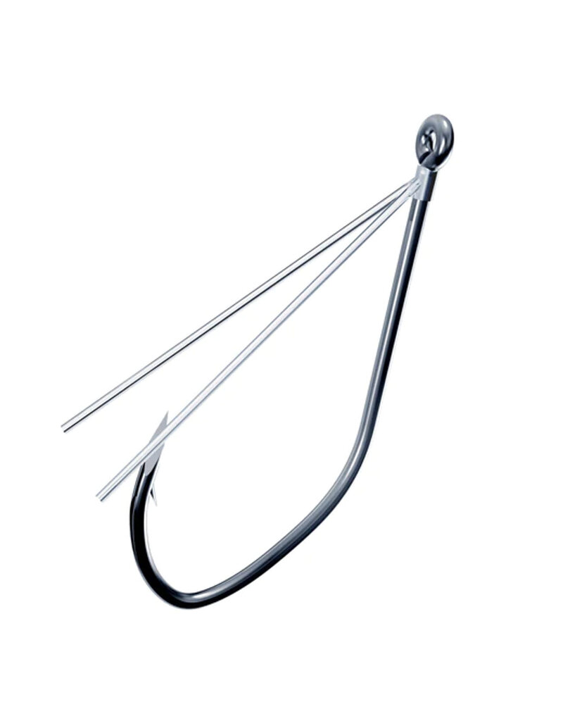 EAGLE CLAW EAGLE CLAW TROKAR WEEDLESS FINESSE HOOK PLATINUM CHROME 6PK