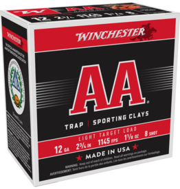 WINCHESTER WINCHESTER AA LIGHT TARGET LOAD 12 GA 2 3/4" 1 1/8 OZ #8 SHOT 25 RDS