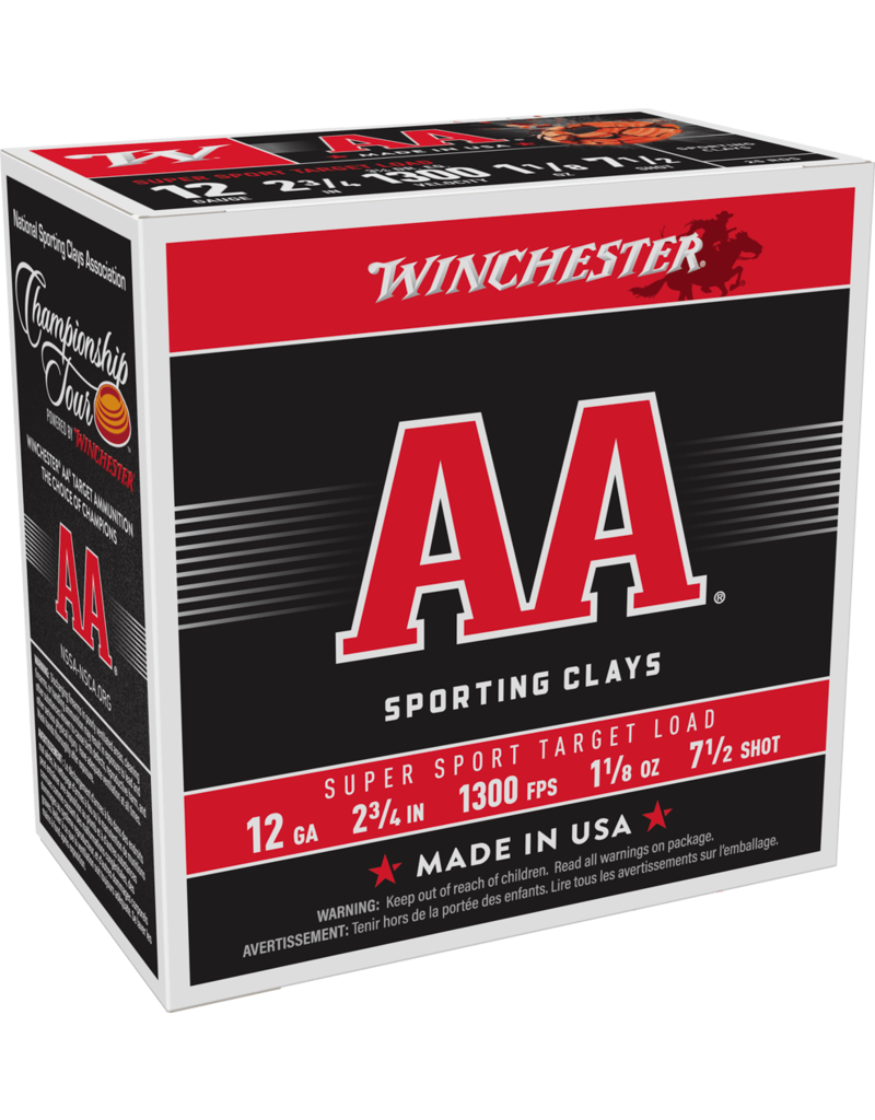 WINCHESTER WINCHESTER AA LIGHT TARGET LOAD 12 GA 2 3/4" 1 1/8 OZ #7 1/2 SHOT 25 RDS