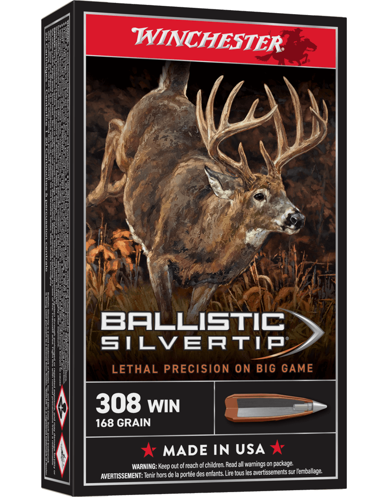 WINCHESTER WINCHESTER BALLISTIC SILVERTIP 308 WIN 168GR 20 RDS