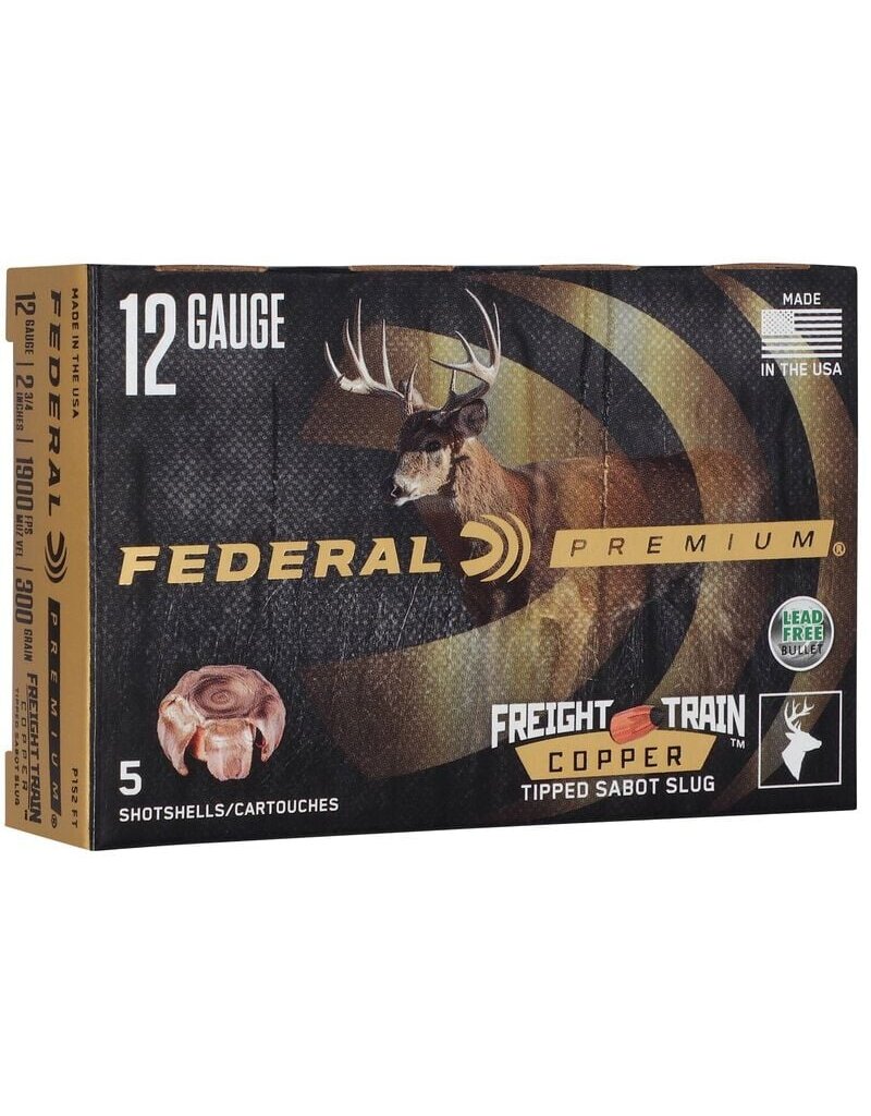 FEDERAL FEDERAL 12 GA 2 3/4" 300 GR FREIGHT TRAIN COPPER TIPPED SABOT SLUG 5 RDS