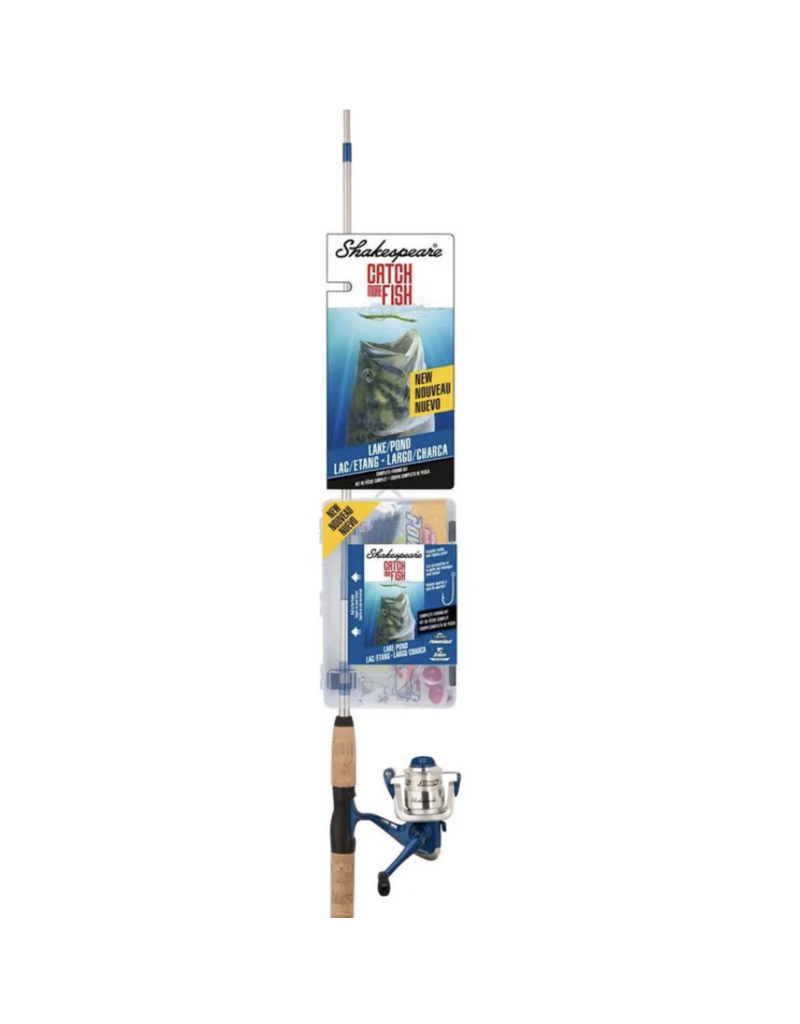 SHAKESPEARE SHAKESPEARE LAKE/ POND SPINNING COMBO W/ 36 PCS COMPLETE FISHING KIT