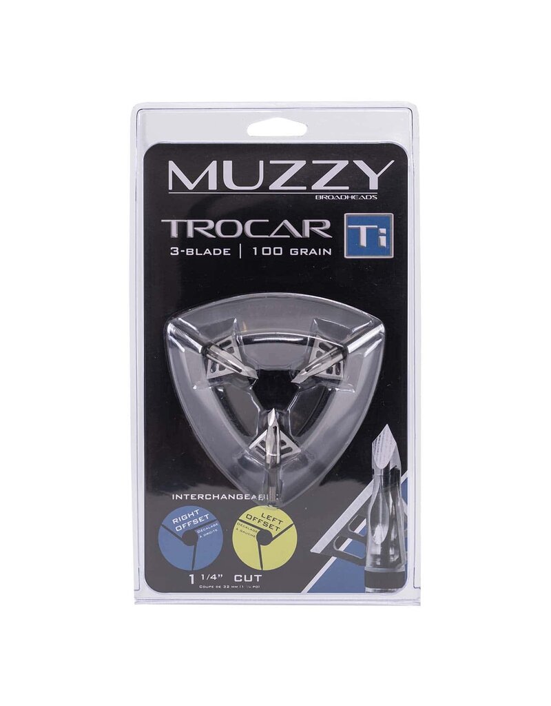 MUZZY MUZZY BROADHEADS TROCAR TI 3 BLADE 100 GR 1 1/4' CUT 3PK