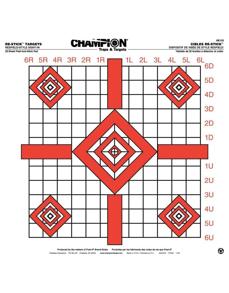 CHAMPION CHAMPION RE-STICK TARGETS REDFIELD-STYLE SIGHT-IN 25PK