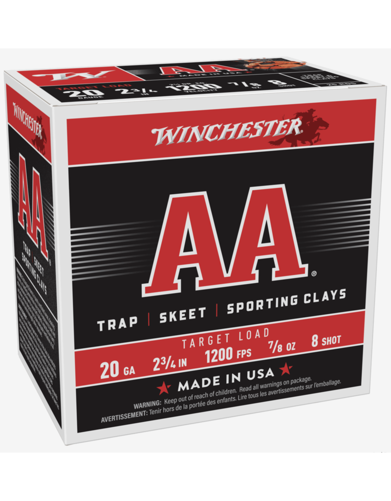 WINCHESTER WINCHESTER AA 20 GA 2 3/4" 7/8 OZ #8 SHOT 250RDS