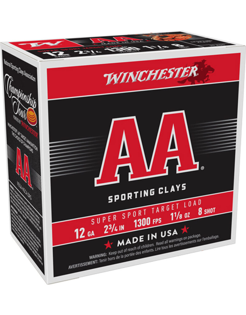 WINCHESTER WINCHESTER AA SPORTING CLAYS 12GA 2 3/4" #8 SHOT 25RDS