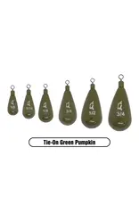XZONE XZONE TUNGSTEN TIE-ON TEAR DROP SHOT WEIGHT GREEN PUMPKIN