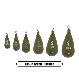 XZONE XZONE TUNGSTEN TIE-ON TEAR DROP SHOT WEIGHT GREEN PUMPKIN