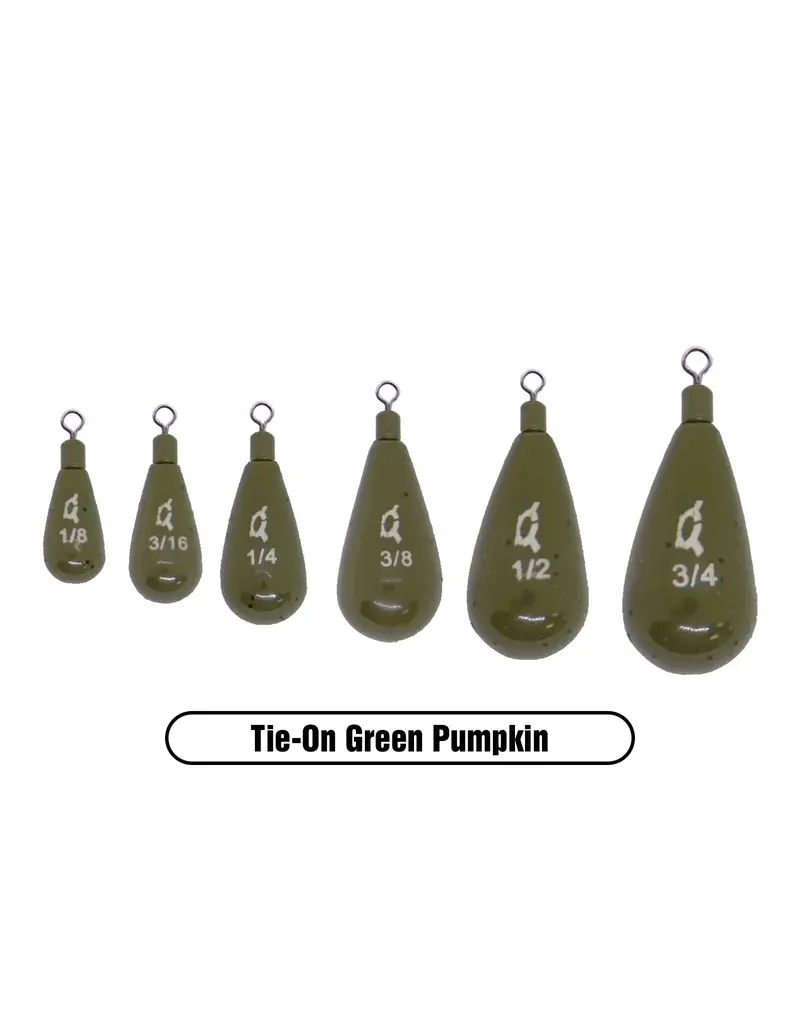 XZONE XZONE TUNGSTEN TIE-ON TEAR DROP SHOT WEIGHT GREEN PUMPKIN