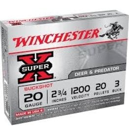 WINCHESTER WINCHESTER SUPER-X 20GA 2 3/4" #3 BUCK 5 RDS