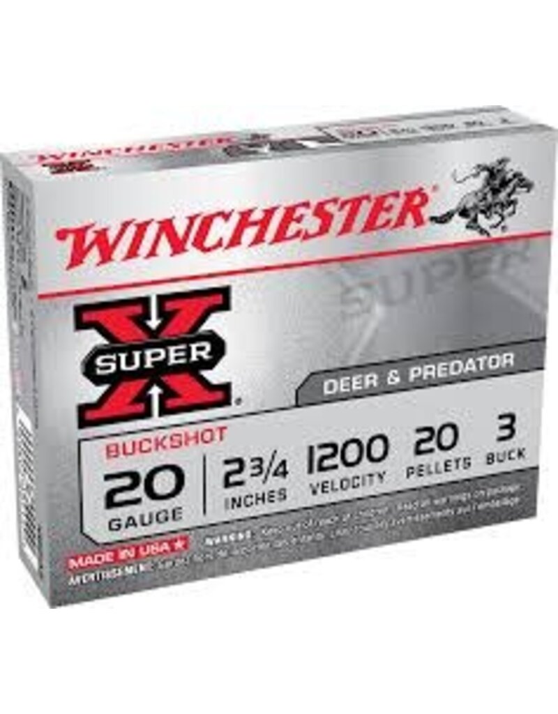 WINCHESTER WINCHESTER SUPER-X 20GA 2 3/4" #3 BUCK 5 RDS