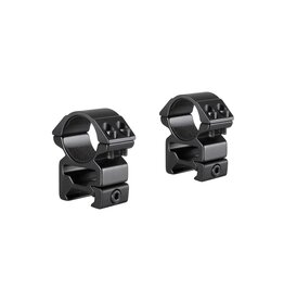 HAWKE MATCH MOUNTS RINGS 2PC 1” WEAVER HIGH DOUBLE SCREW