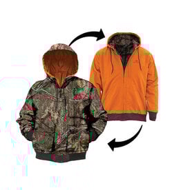 STAGHORN OUTFITTERS STAGHORN OUTFITTERS CANVAS HOODED REVERSIBLE JACKET DNA COUNTRY/ BLAZE ORANGE