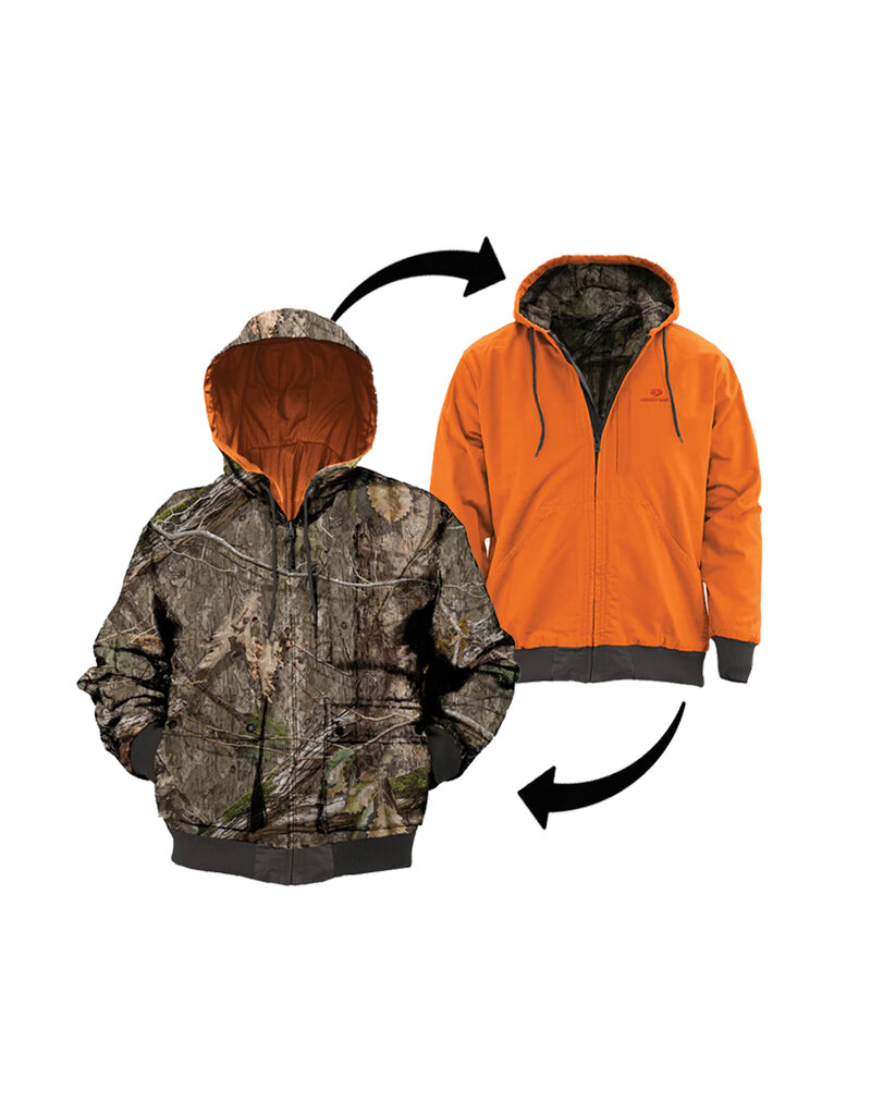 STAGHORN OUTFITTERS STAGHORN OUTFITTERS CANVAS HOODED REVERSIBLE JACKET DNA COUNTRY/ BLAZE ORANGE