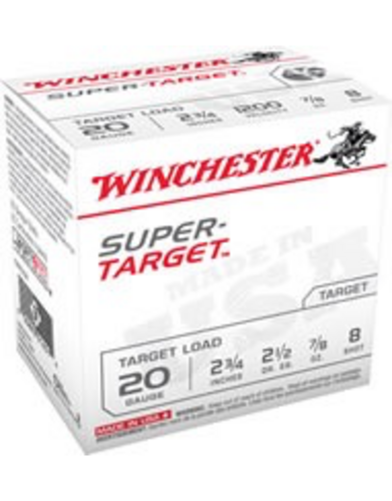 WINCHESTER WINCHESTER SUPER TARGET 20GA 2 3/4" 25 SHOTSHELLS #8 - 25 RDS