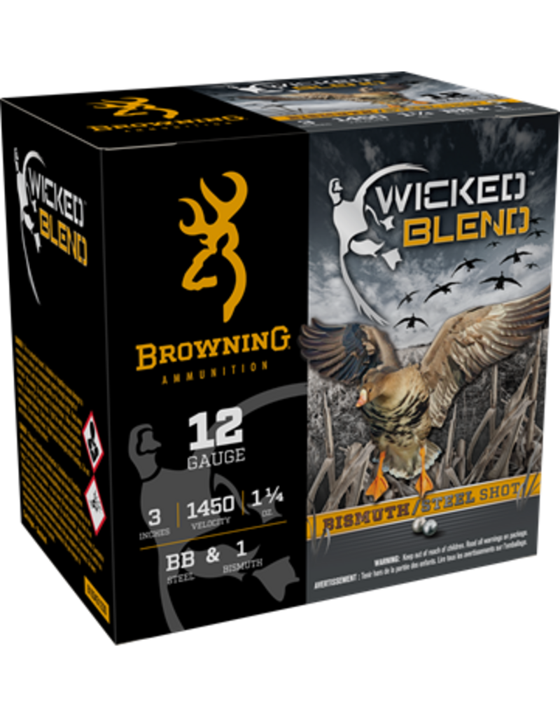 BROWNING BROWNING WICKED BLEND BISMUTH & STEEL  BB & 1 SHOT 25 RDS