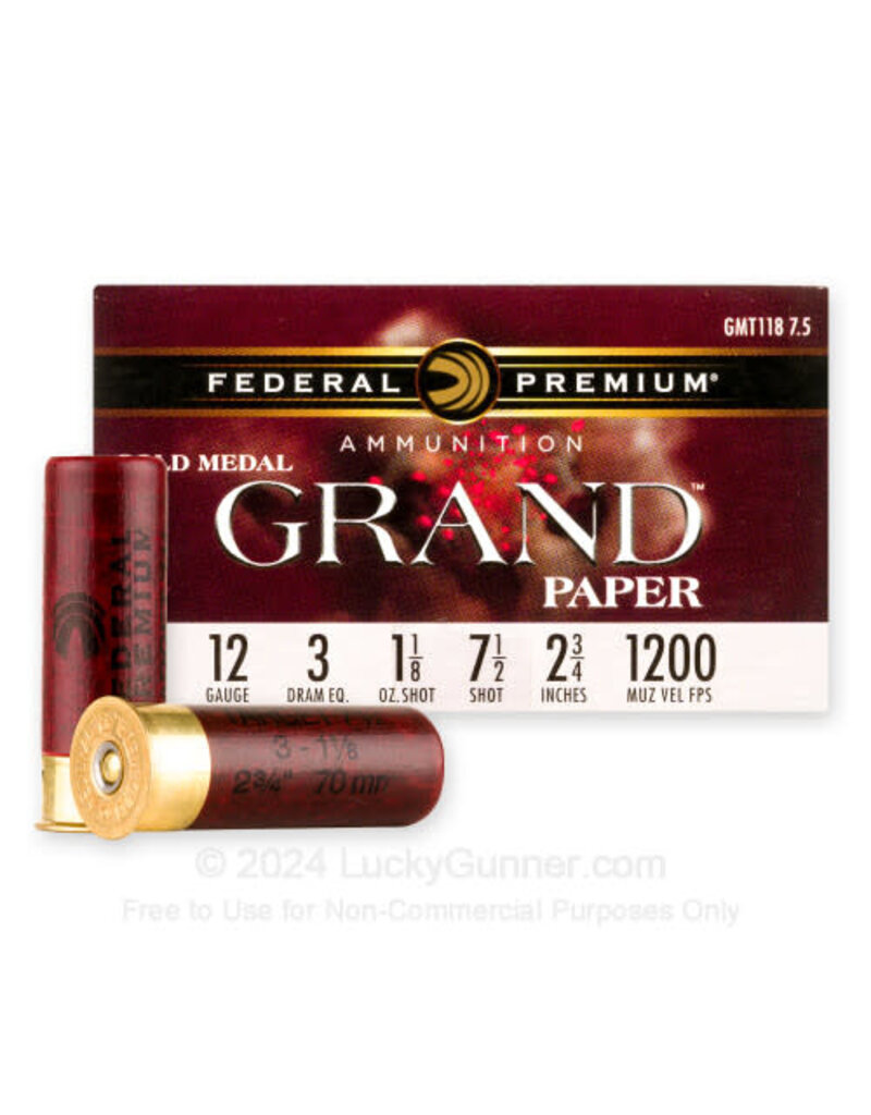 FEDERAL FEDERAL GOLD MEDAL GRAND 12 GA 1 1/8 OZ 7 1/2 SHOT 2 3/4"