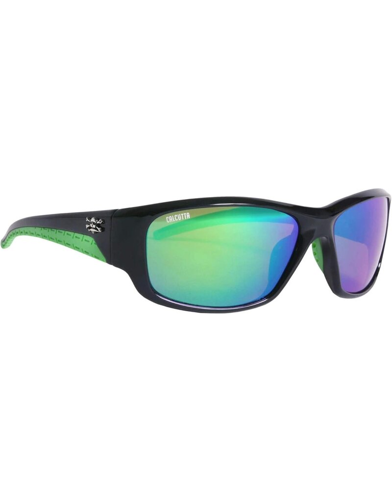 CALCUTTA CALCUTTA JOST SHINY BLACK/ GREEN MIRROR SUNGLASSES