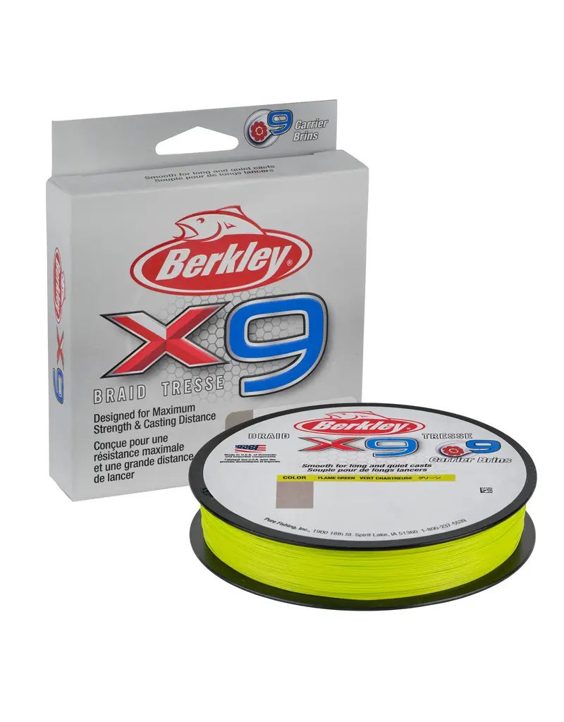 BERKLEY BERKLEY X9 BRAID FLAME GREEN 164 YD
