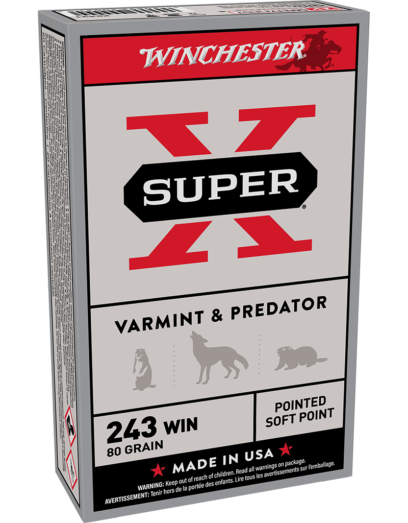 WINCHESTER WINCHESTER SUPER X VARMINT & PREDATOR 243 WIN 80 GR 20 RDS