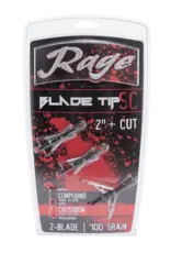 RAGE ARCHERY RAGE BLADE TIP SC 2" CUT 2 BLADE 100 GR
