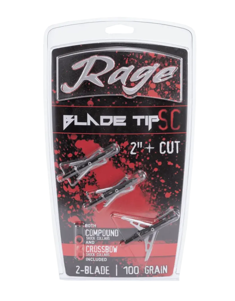 RAGE ARCHERY RAGE BLADE TIP SC 2" CUT 2 BLADE 100 GR
