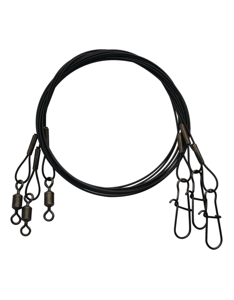 EAGLE CLAW HEAVY DUTY WIRE LEADERS BLACK 12" 45LBS 3PK