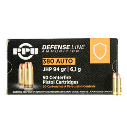 PPU PPU DEFENSE LINE 380 AUTO 94 GR 50 RDS