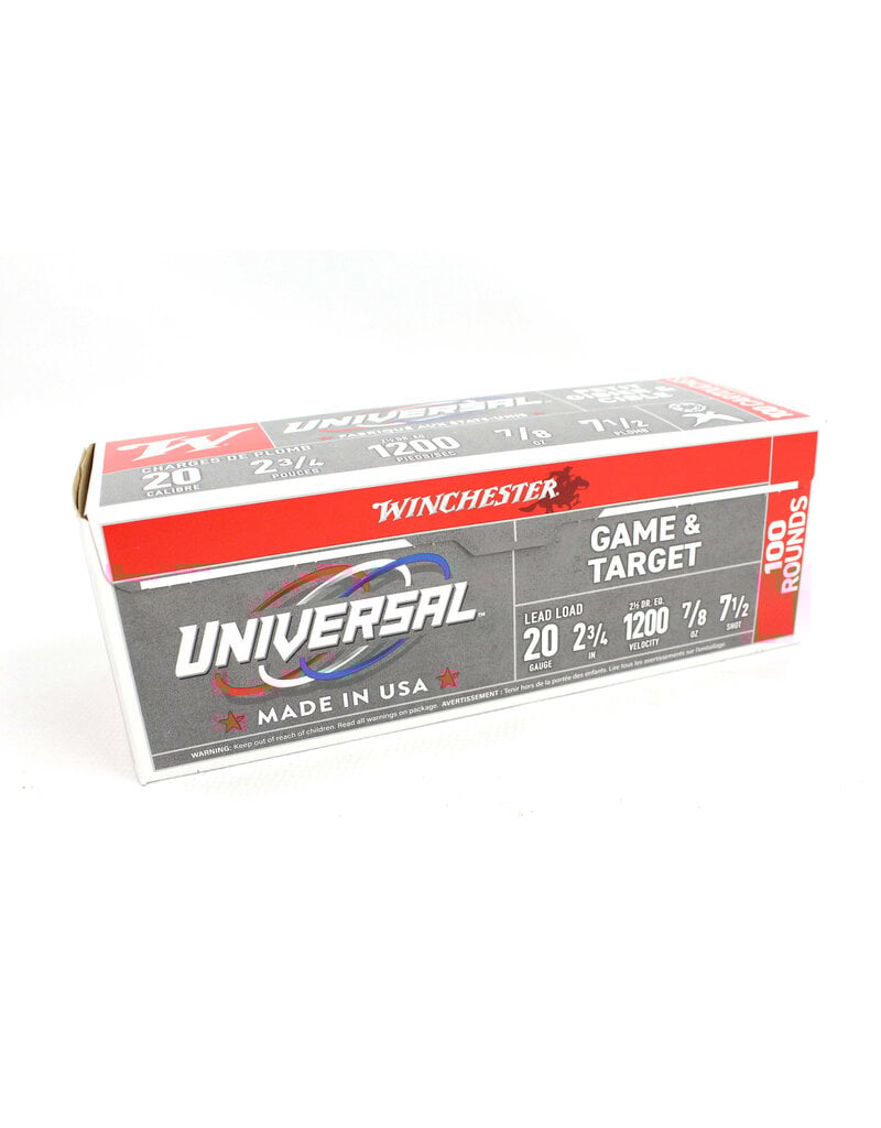 WINCHESTER WINCHESTER UNIVERSAL 20GA 2 3/4" 7/8OZ #7.5 100RDS