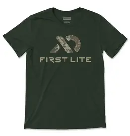 FIRST LITE MEATEATER FL SPECTER LOGO T-SHIRT MILITARY HEATHER