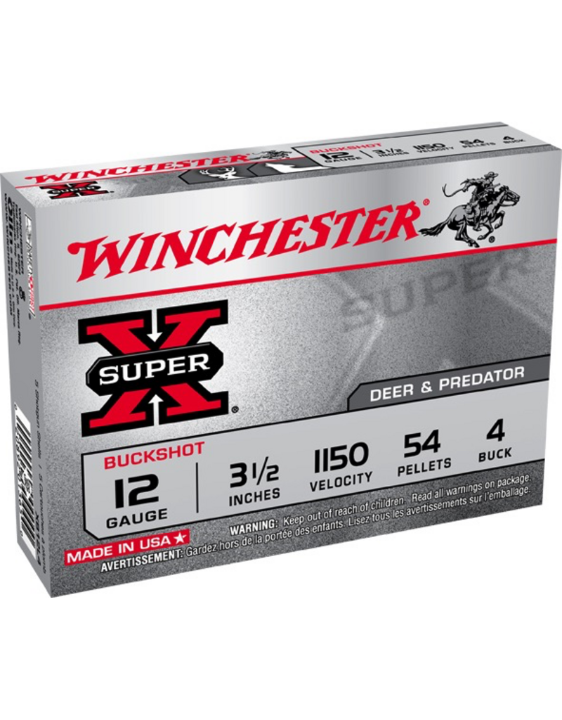 WINCHESTER WINCHESTER SUPER X 12GA 3.5” 4 BUCK 5 SHELLS