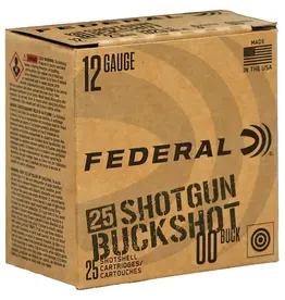 FEDERAL FEDERAL 12 GA 3/4" MAX 9 PELLET 00 BUCKSHOT 1325 FPS 25 RDS