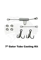 WATERWOLF WATERWOLF 7" GATOR TUBE HOOK 1/2OZ TUBE CASTING RIG 2X3/0 VMC TREBLES